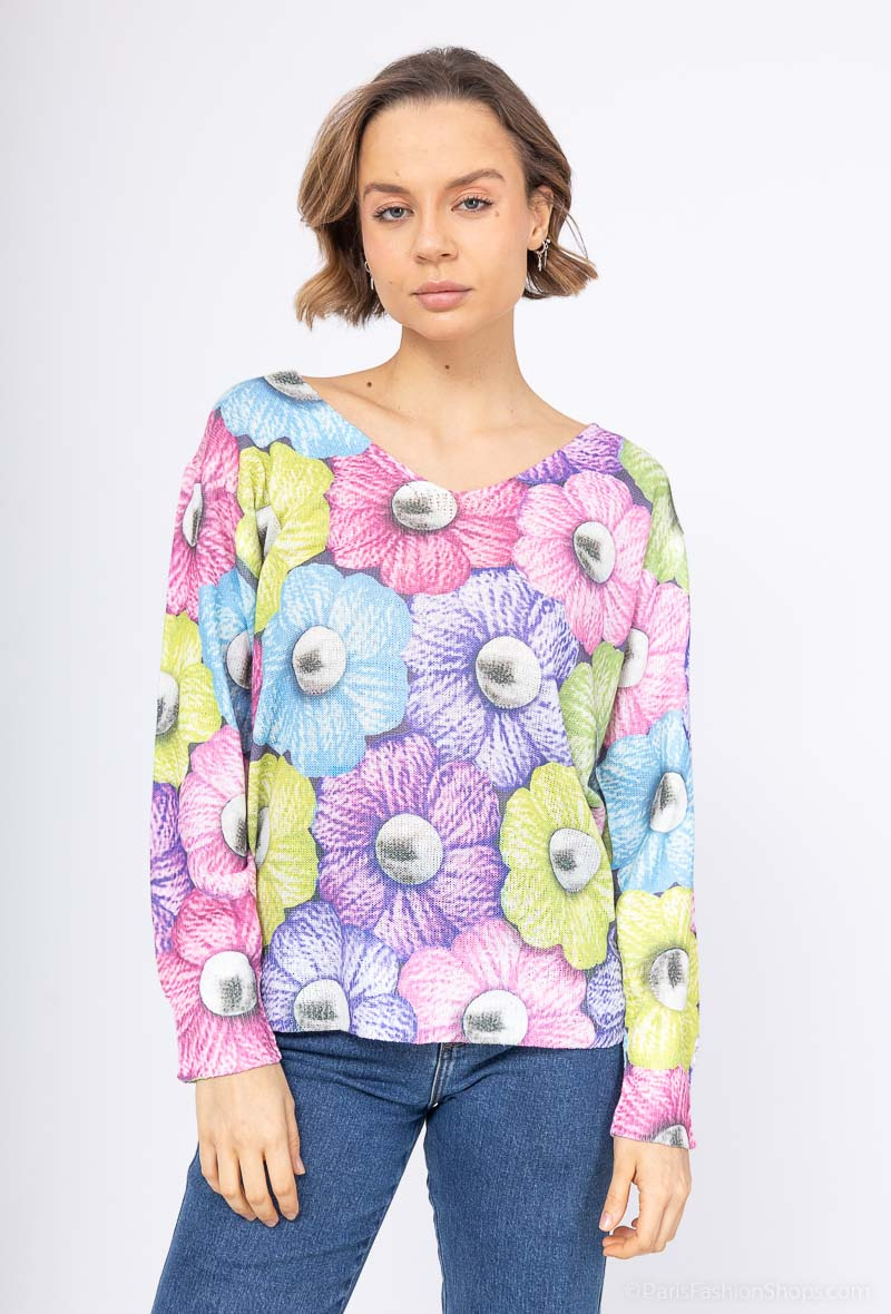 Mayorista Dix-onze - Suéter con estampado de flores