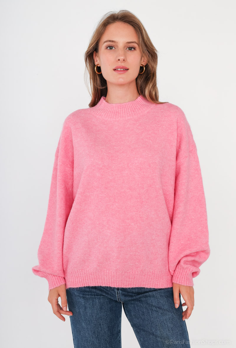 Wholesaler Dix-onze - Very soft wool funnel neck sweater with cashmere touch