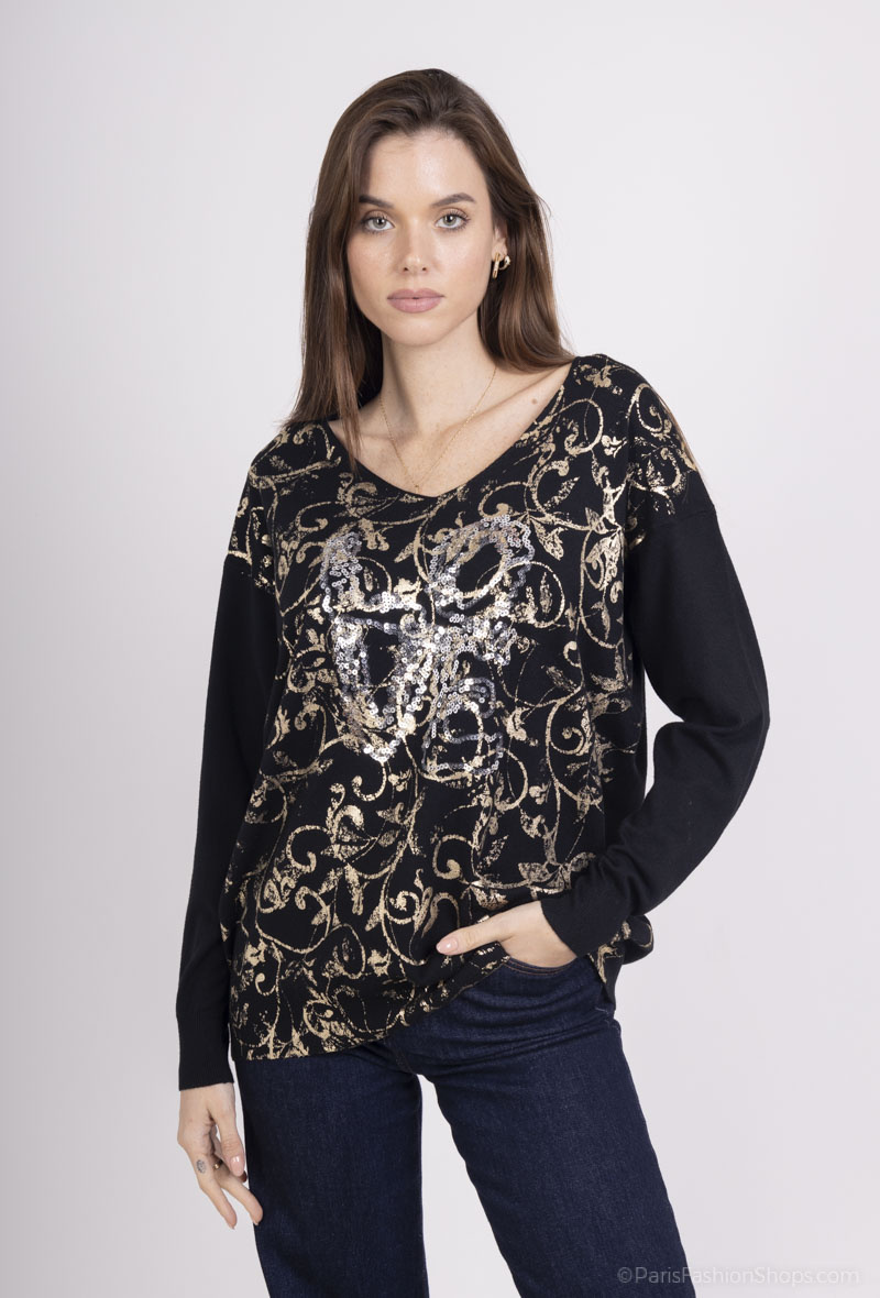 Wholesaler Dix-onze - AMOUR sweater with diamond buttons