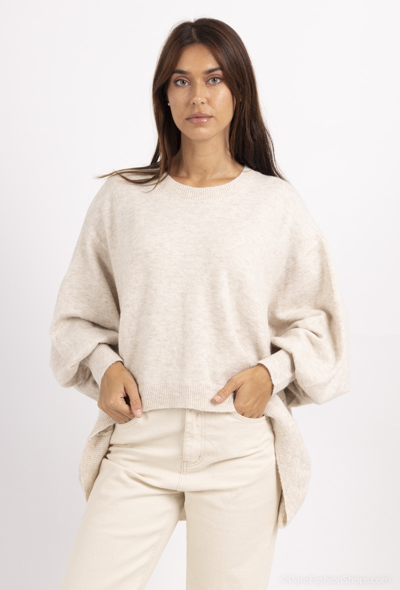 Wholesaler Dix-onze - very wide round neck wool sweater