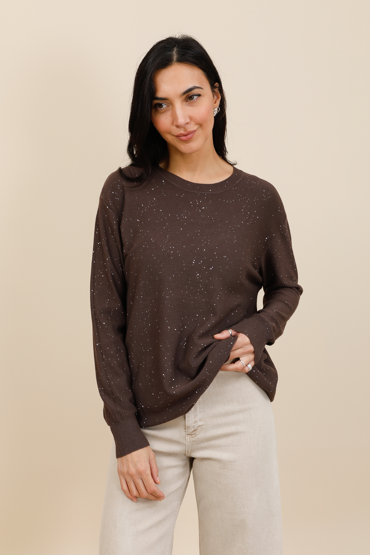 Wholesaler Dix-onze - Relaxed sequin sweater with crew neck
