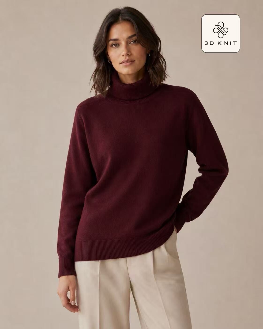 Mayorista Dix-onze - Suéter 3D Knitwear sin costuras ni dobladillo, tejido muy suave con cuello alto