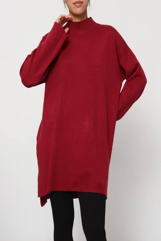 Wholesaler Dix-onze - Soft oversized sweater with a funnel neck adorned with matte gold buttons