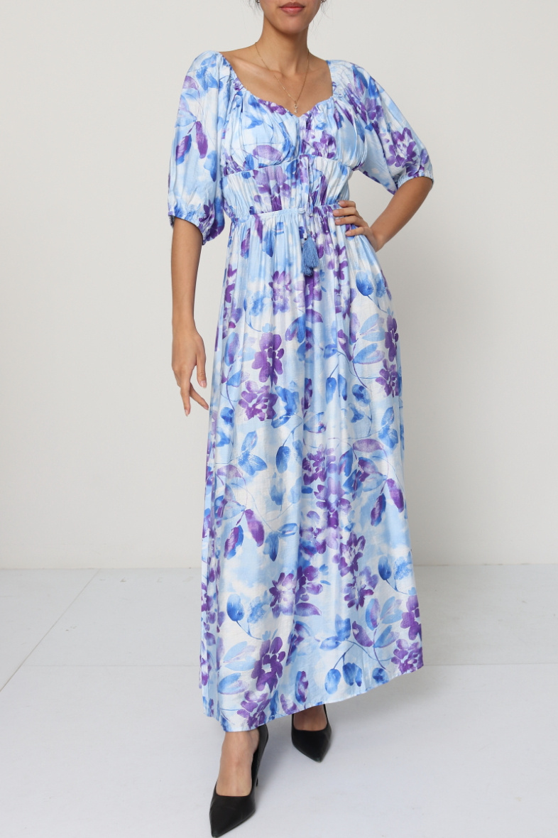Wholesaler Dix-onze - Maxi dress decorated with gold thread