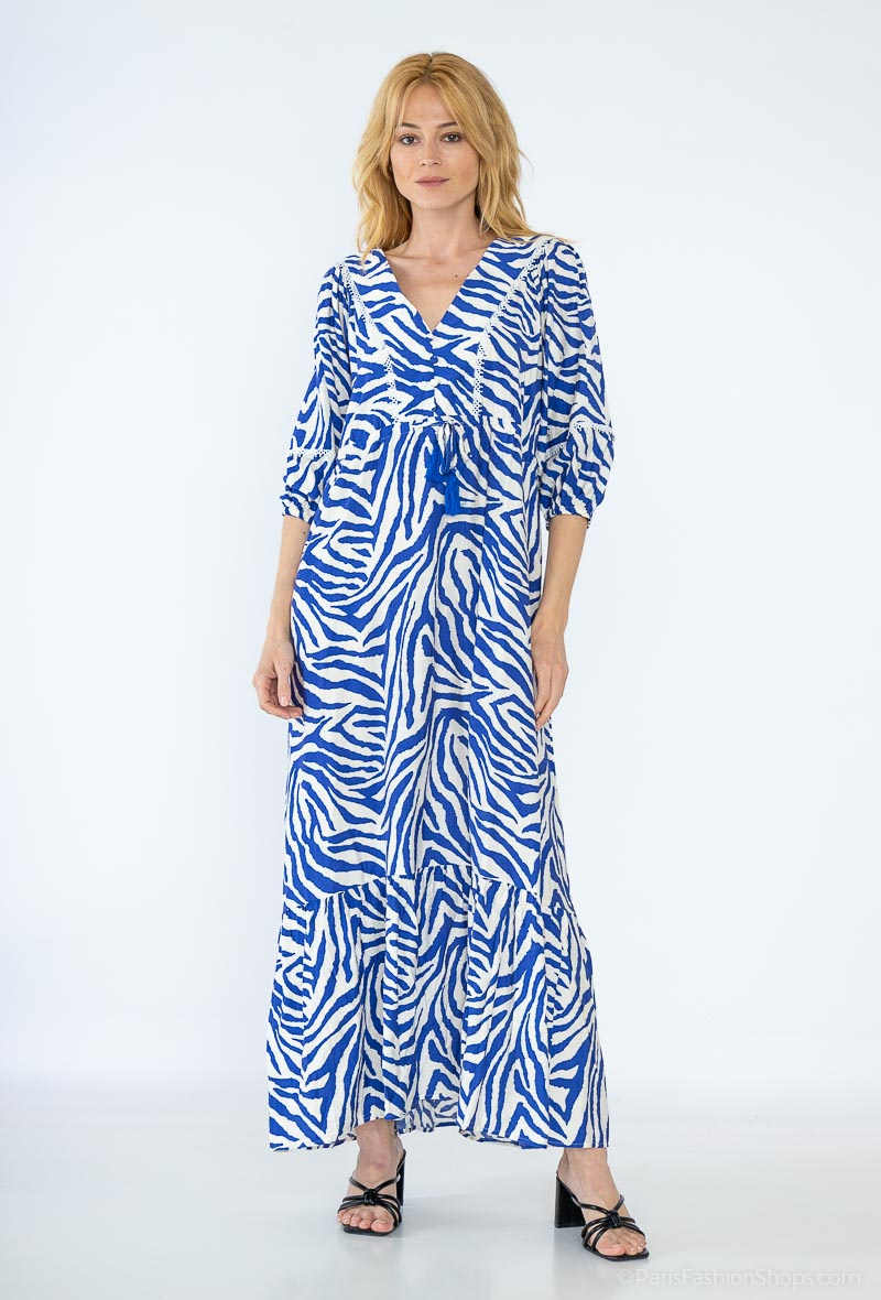 Wholesaler Dix-onze - Maxi dress decorated with gold thread