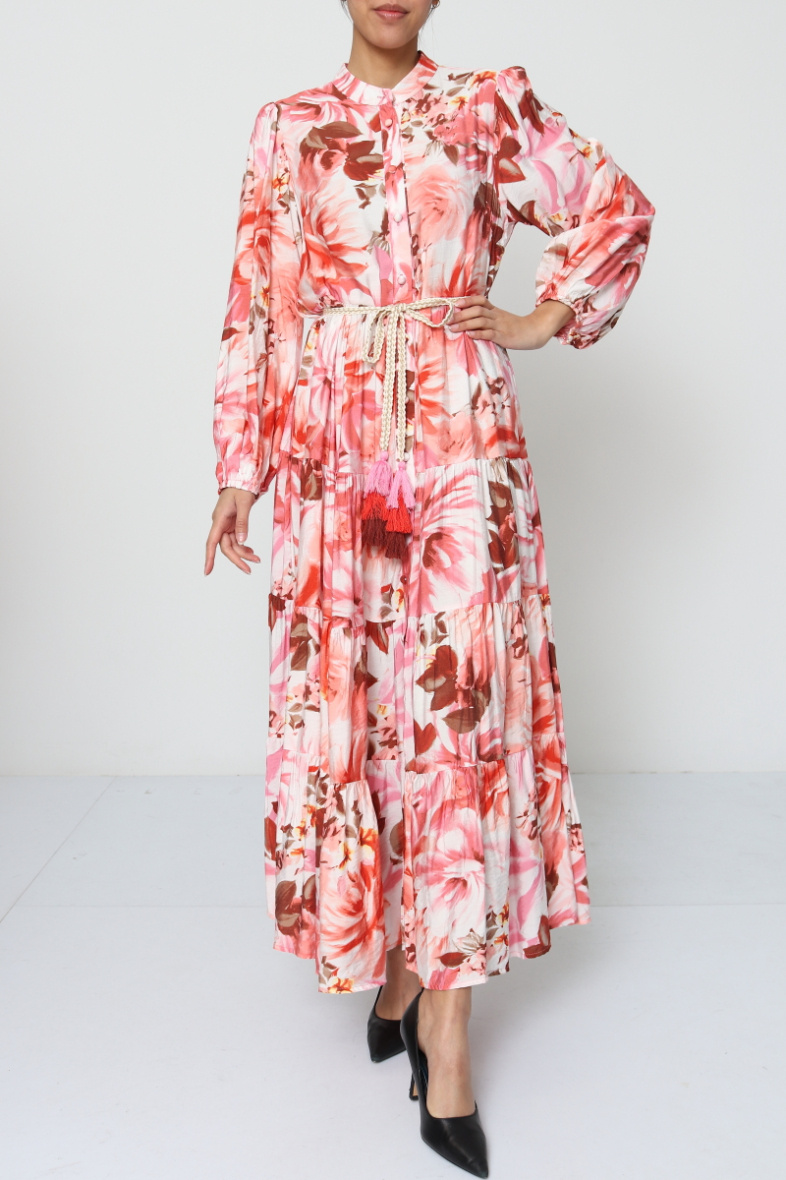Wholesaler Dix-onze - Maxi dress decorated with gold thread
