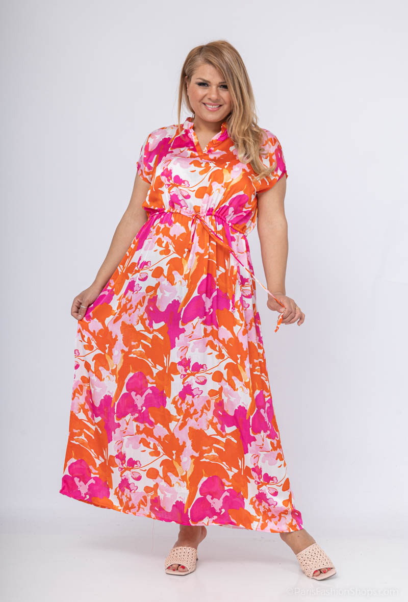Mayorista Dix-onze - Vestido largo decorado con hilo dorado.