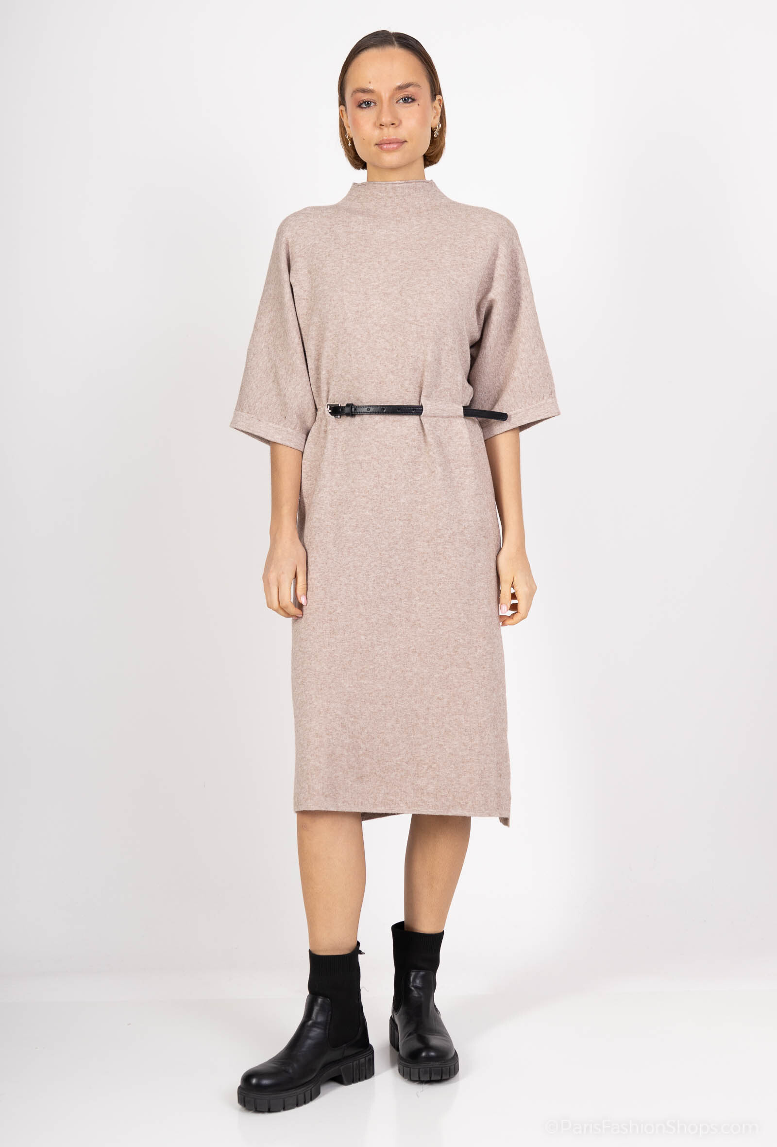 Grossiste Dix-onze - Robe col cheminé avec ceinture