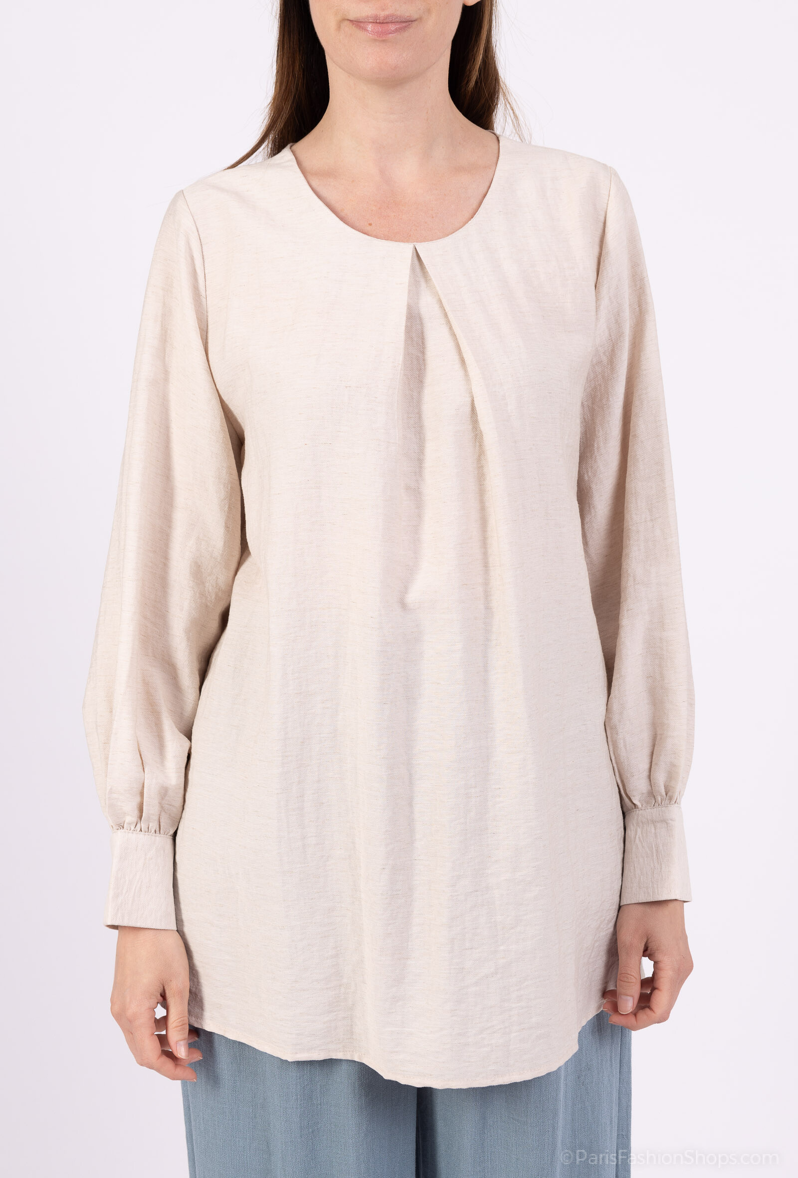 Grossiste Dolssaci - Blouse Unie Effet Lin