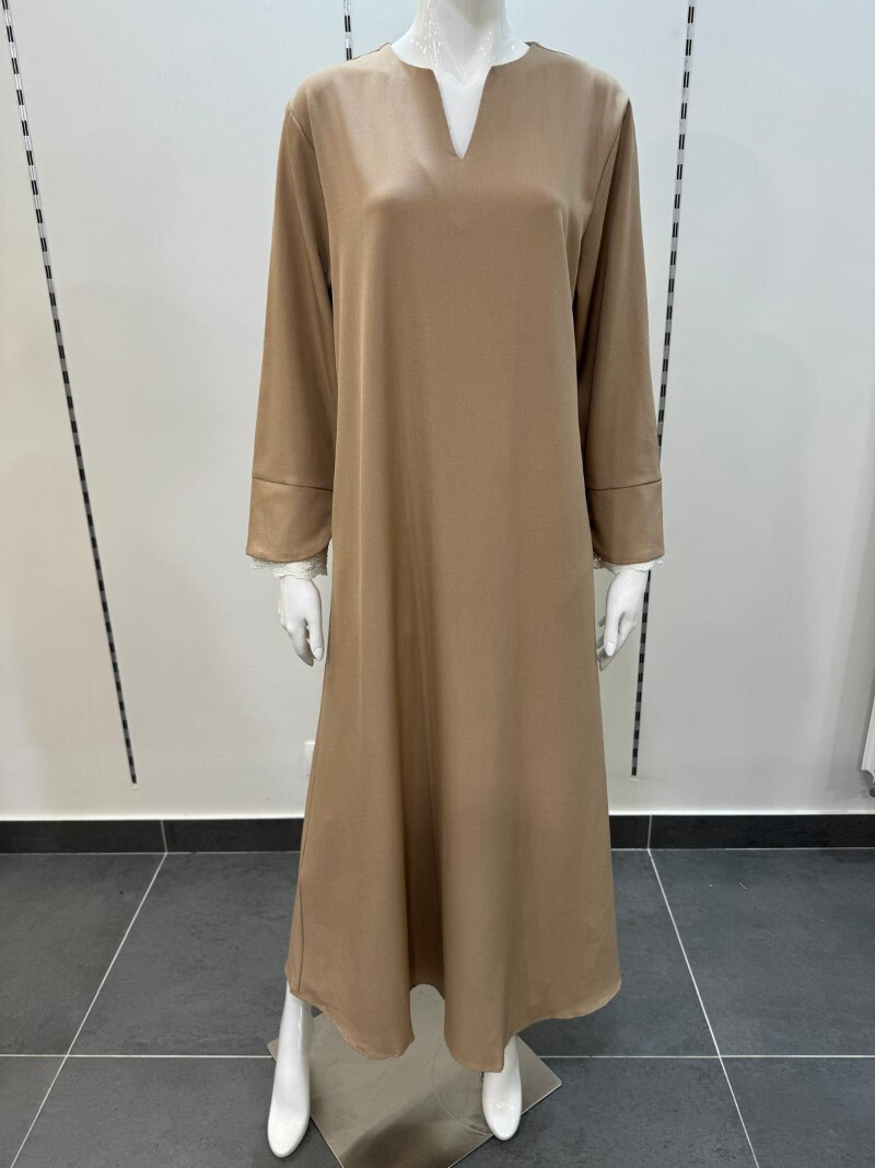 Wholesaler Dolssaci - Plain dress with lace detail