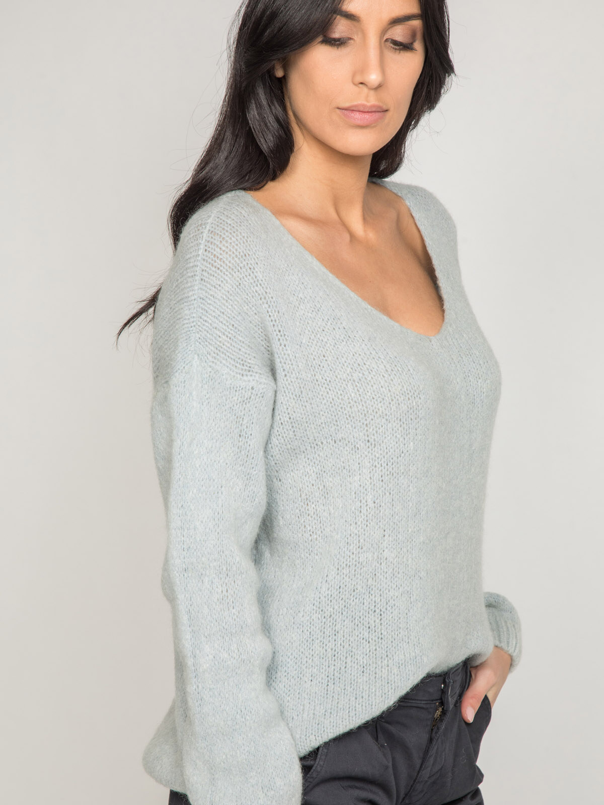 Grossista Dona Lisa - Maglione da donna con scollo a V