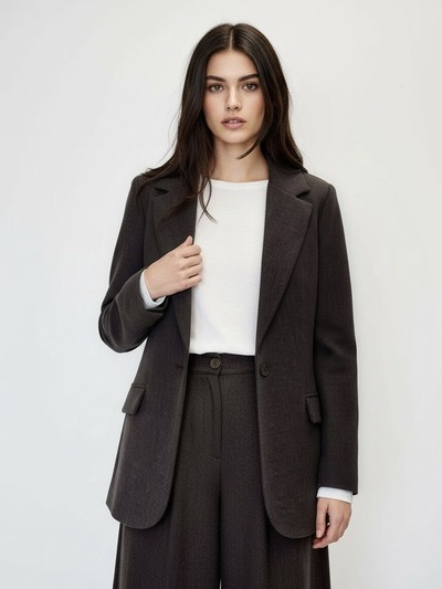 Großhändler DOREMI - Schmal geschnittene Einreiher-Jacke Großhändler DOREMI - Schmal geschnittene Einreiher-Jacke