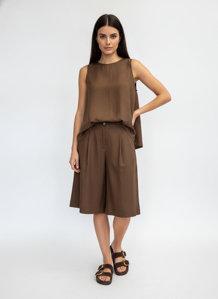 Grossiste DOREMI - Ensemble top et bermuda en lin viscose