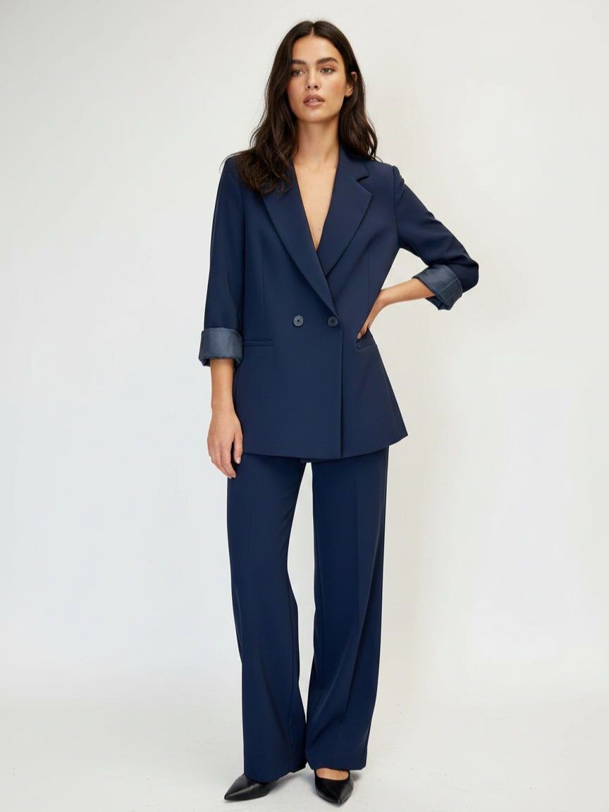 Wholesaler DOREMI - DOUBLE-BREASTED BLAZER SET AND WIDE-LEG PANTS