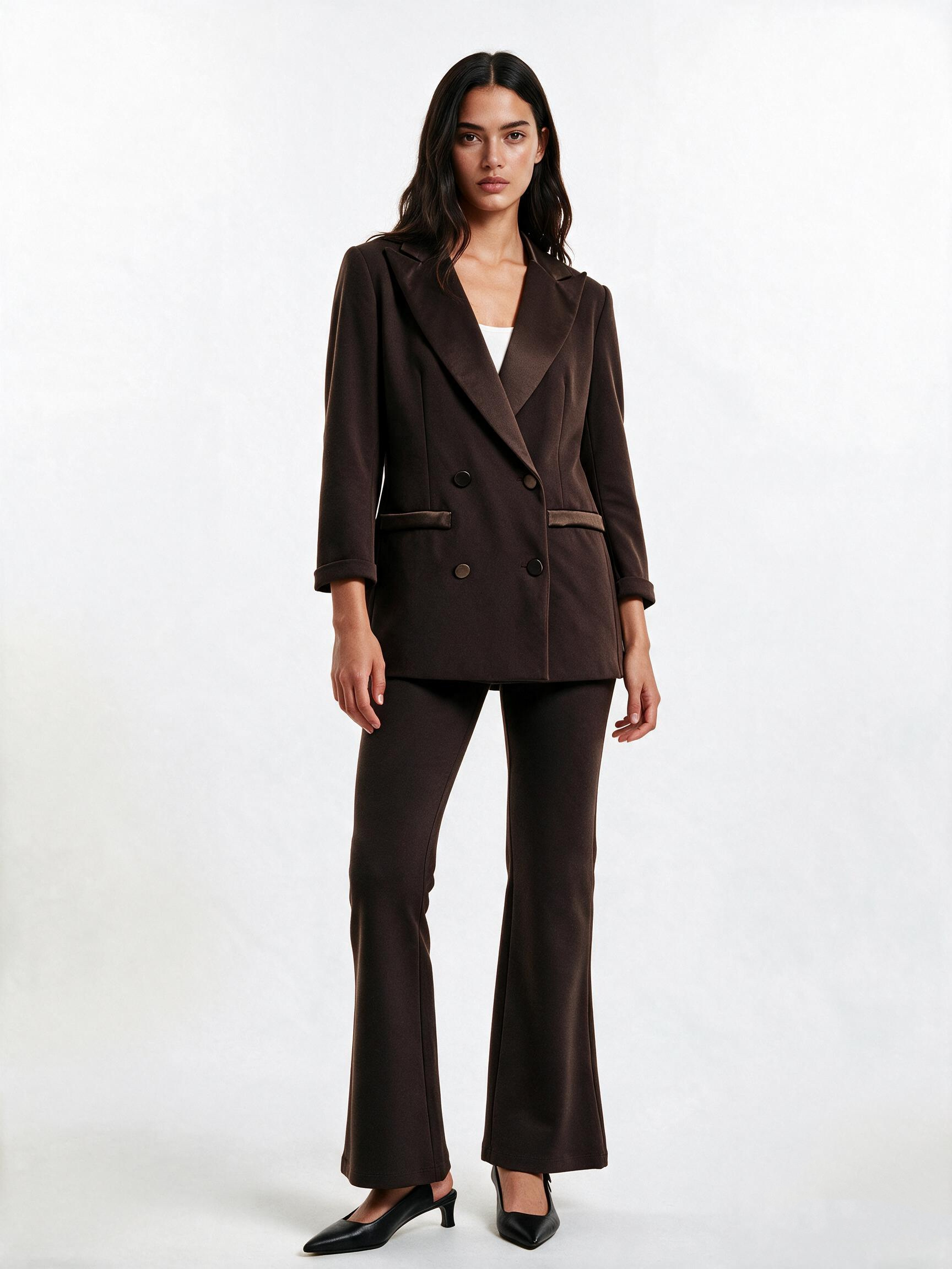 Wholesaler DOREMI - Blazer and Pants Set with Satin Contrast