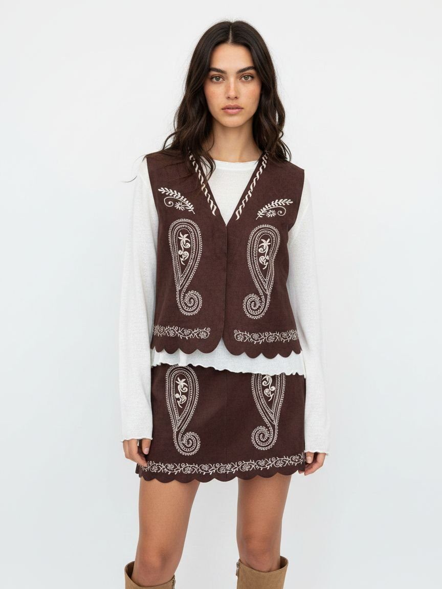 Wholesaler DOREMI - Printed suede vest