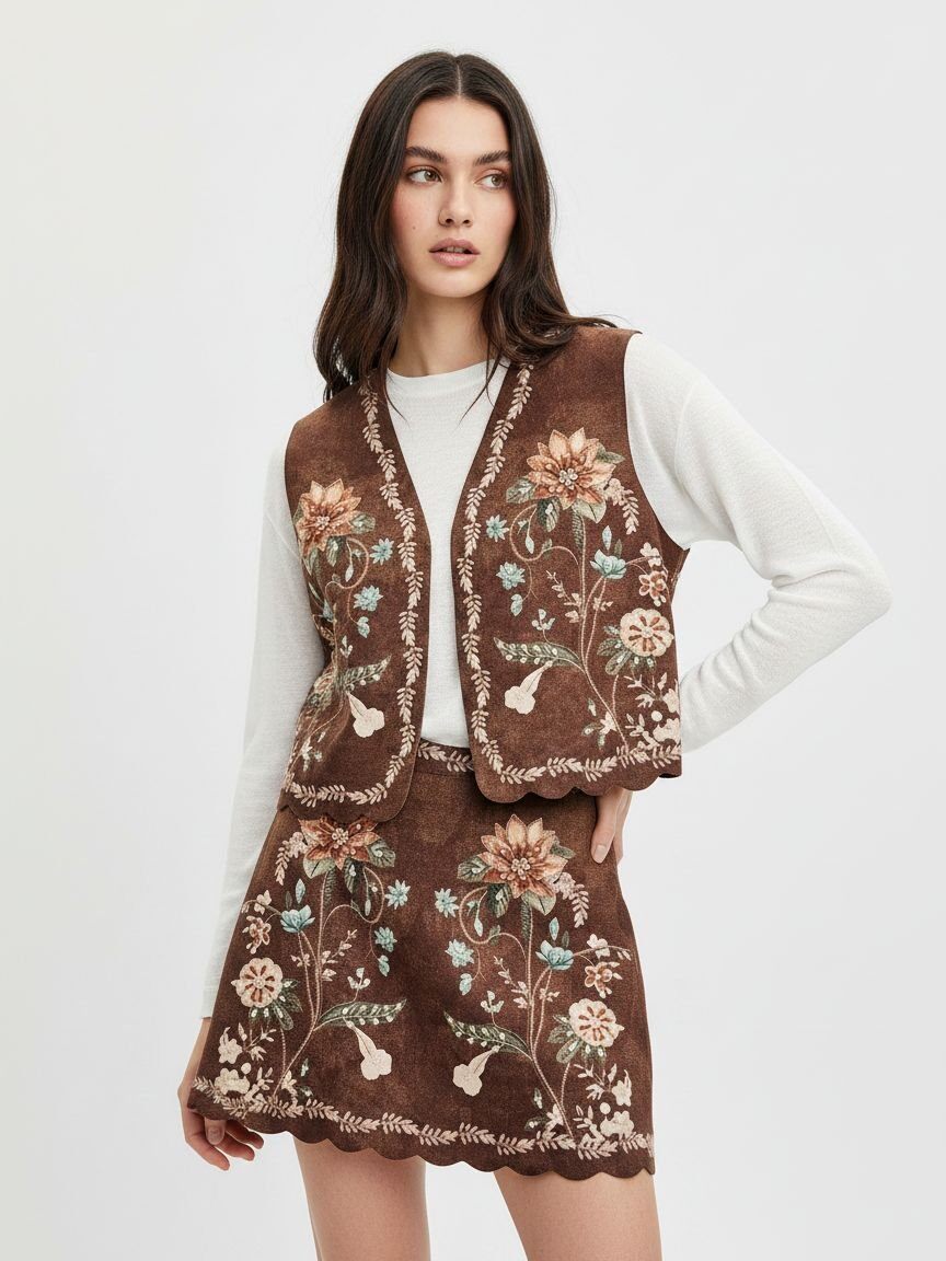 Wholesaler DOREMI - Scalloped suede vest