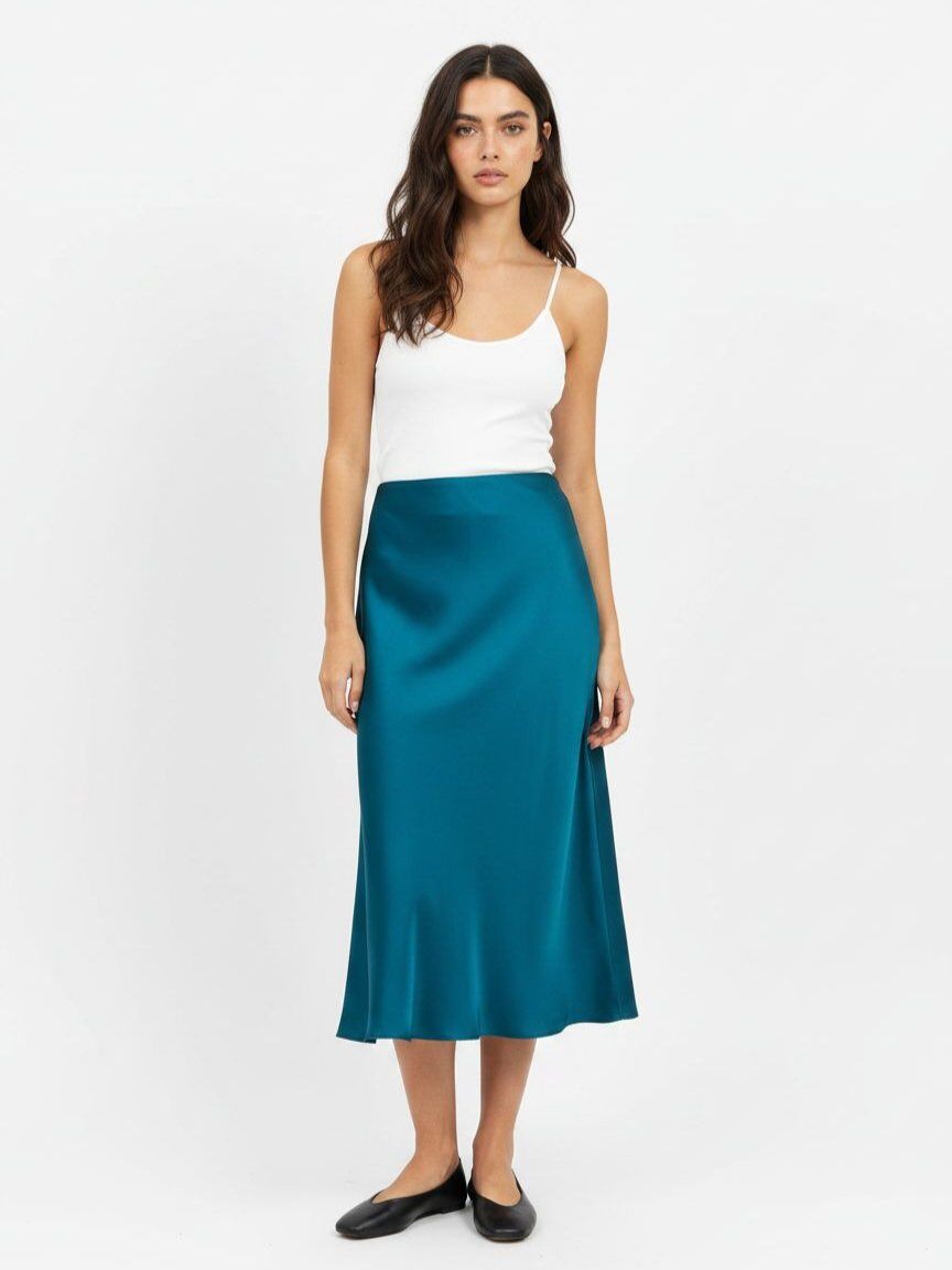 Wholesaler DOREMI - SATIN MIDI SKIRT