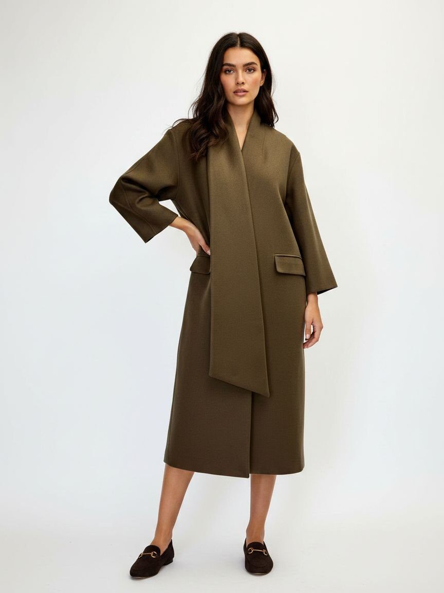 Wholesaler DOREMI - Coat with decorative scarf