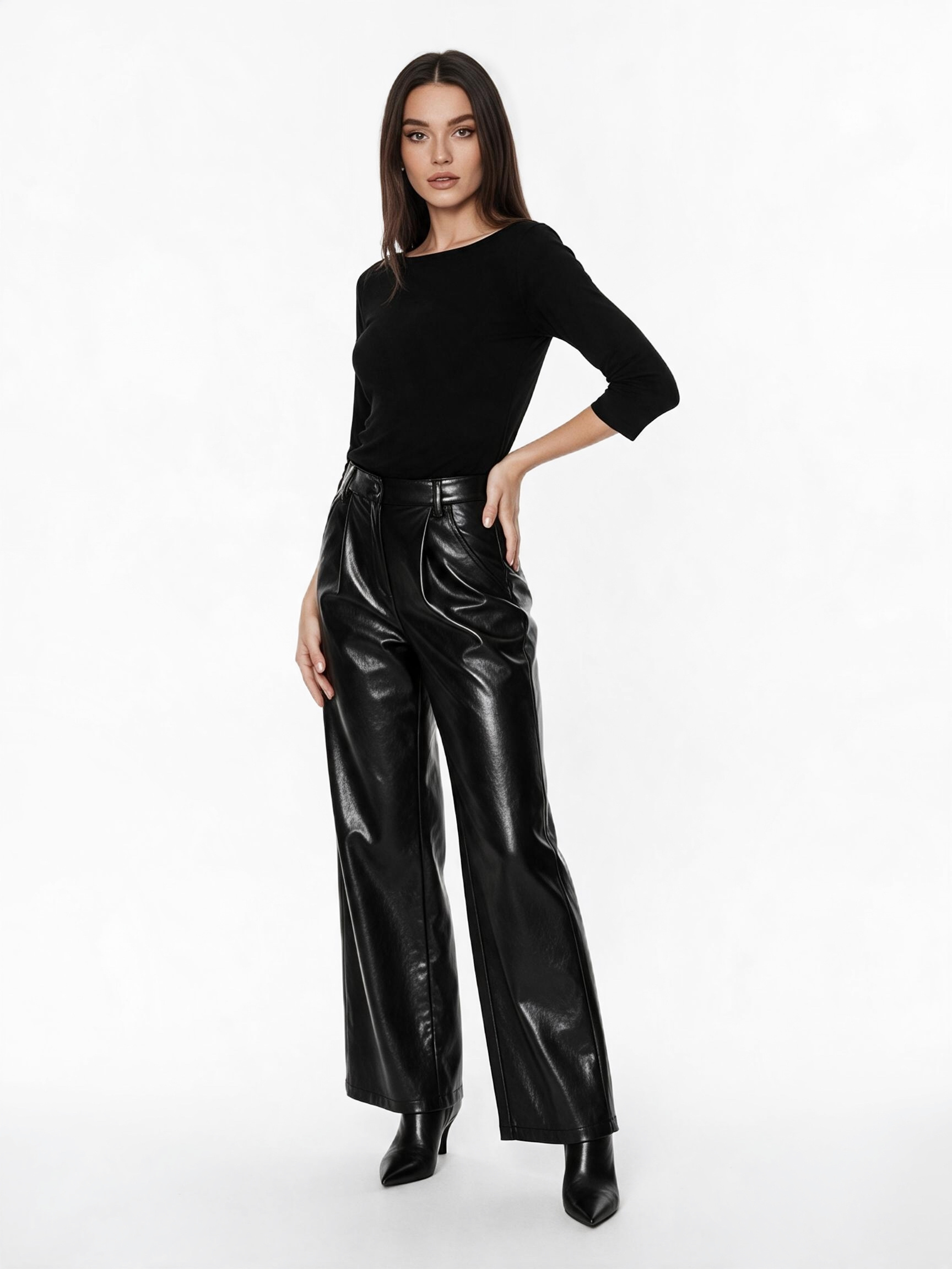 Grossiste DOREMI - Pantalon en simili cuir brillant