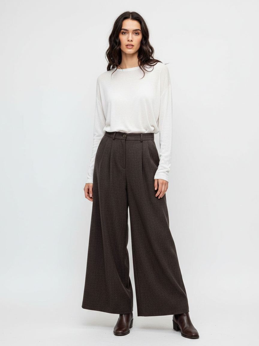 Grossista DOREMI - Pantaloni wide leg con pince
