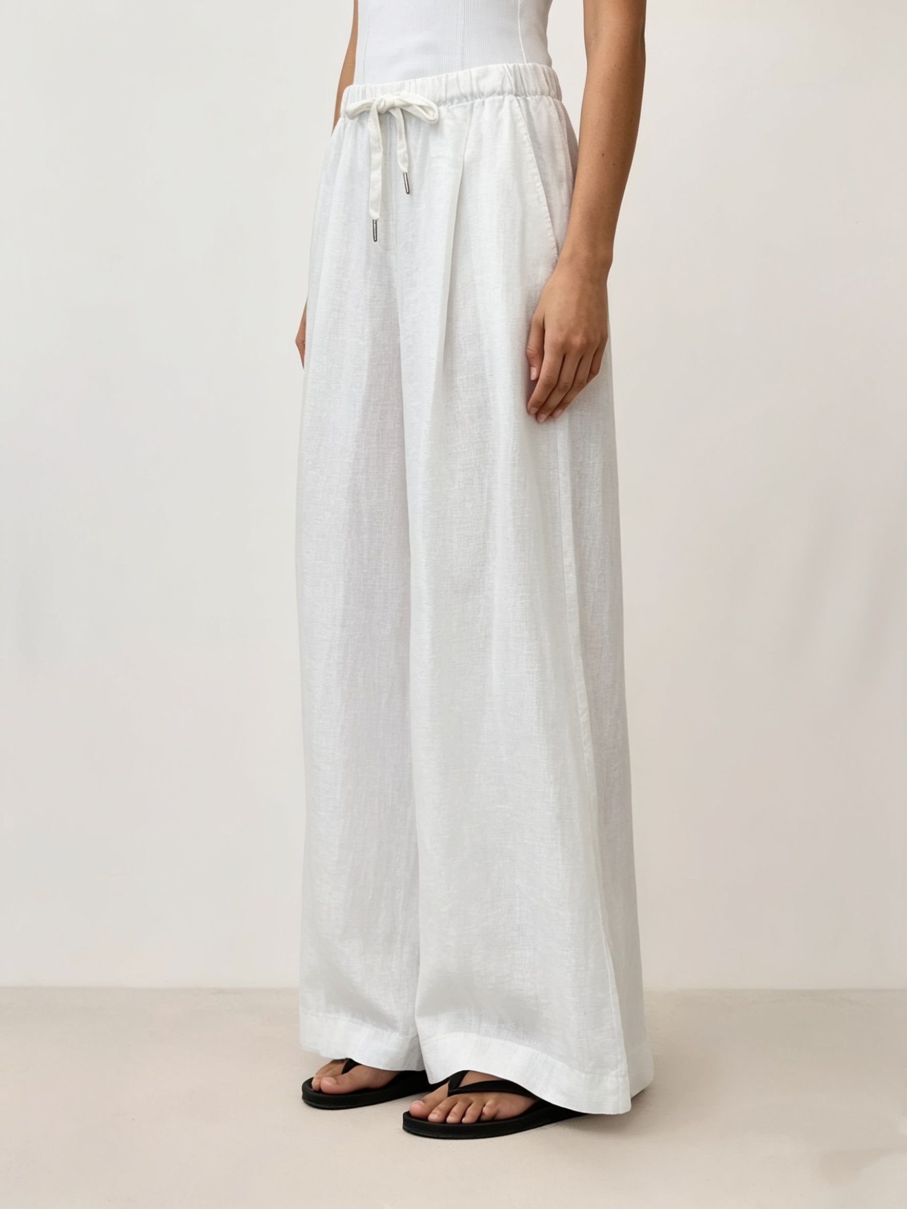Wholesaler DOREMI - Pure linen wide-leg trousers