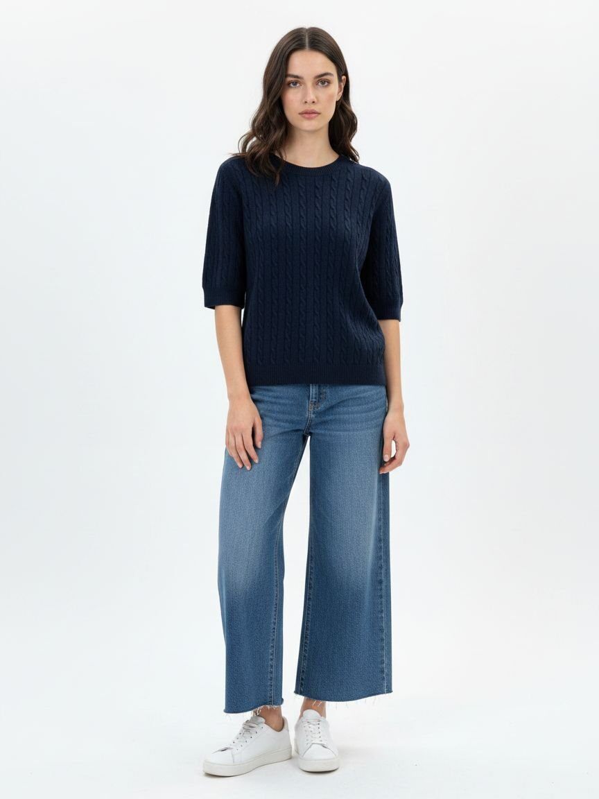 Wholesaler DOREMI - Cable knit T-shirt