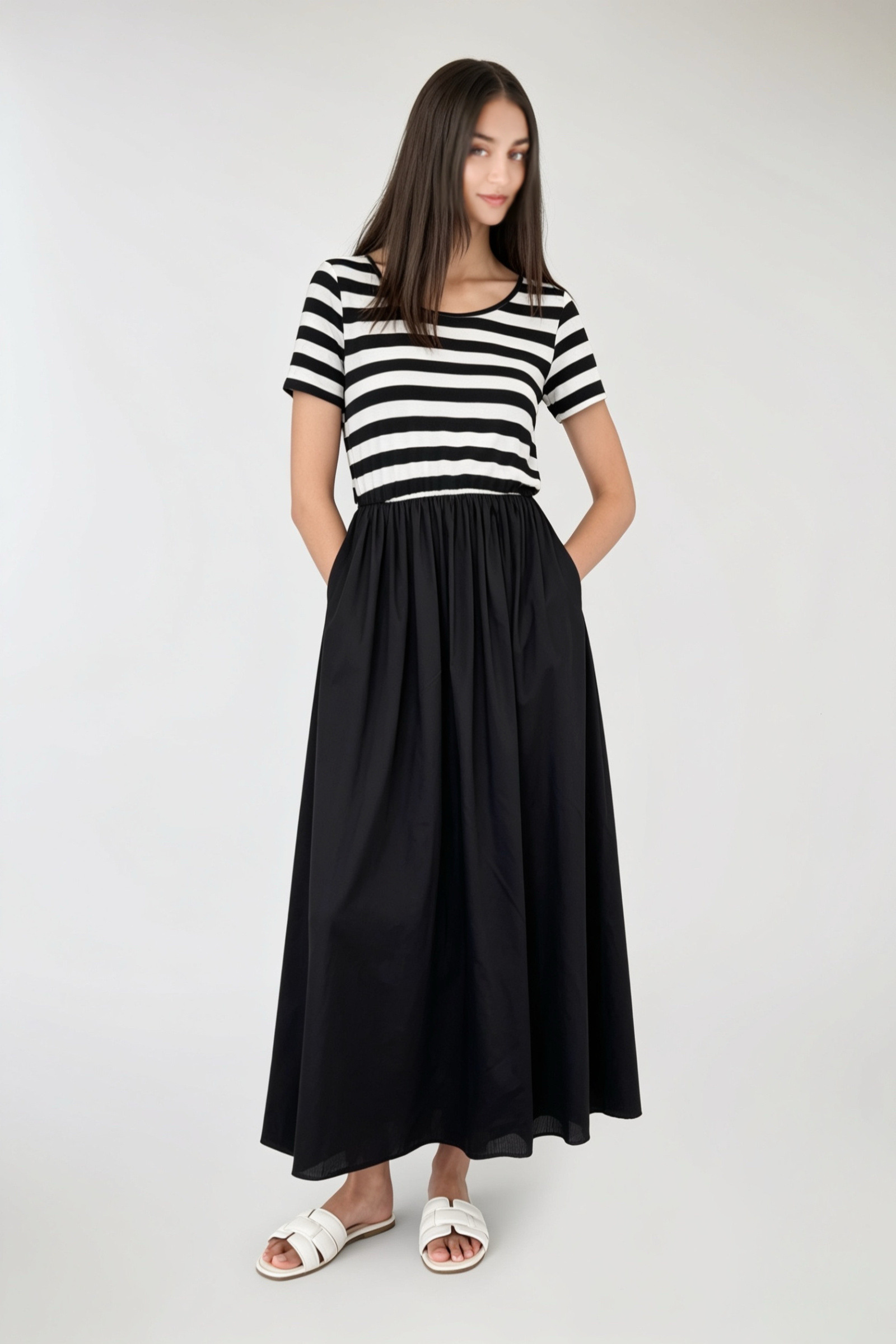 slim fit dress slacks Fit And Flare Shirt Dress main image 1