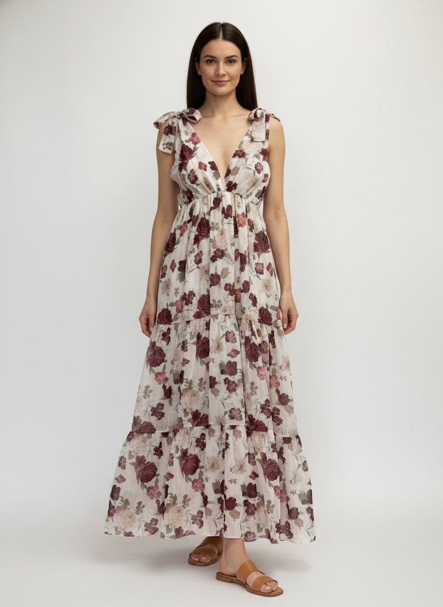 Mayorista DOREMI - Vestido de noche con estampado floral