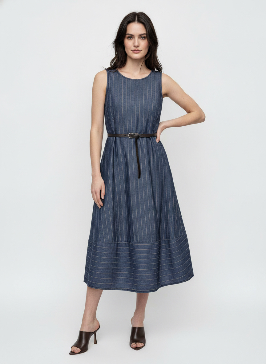 Wholesaler DOREMI - Cotton denim lantern dress