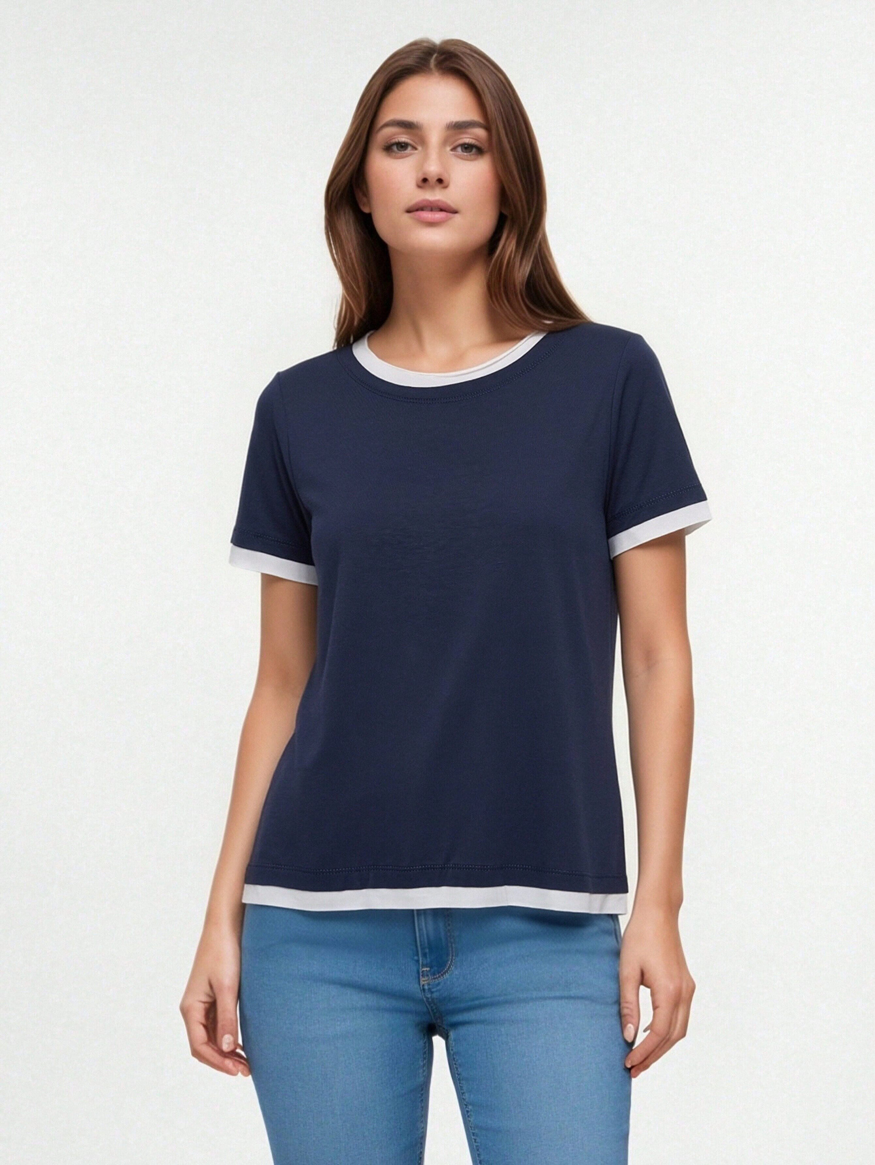 Mayorista DOREMI - Camiseta con bordes combinados