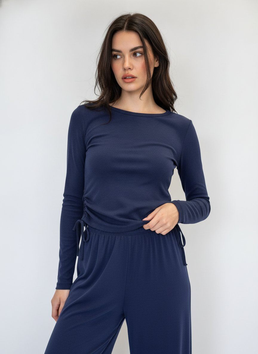Wholesaler DOREMI - Ruched long-sleeve t-shirt