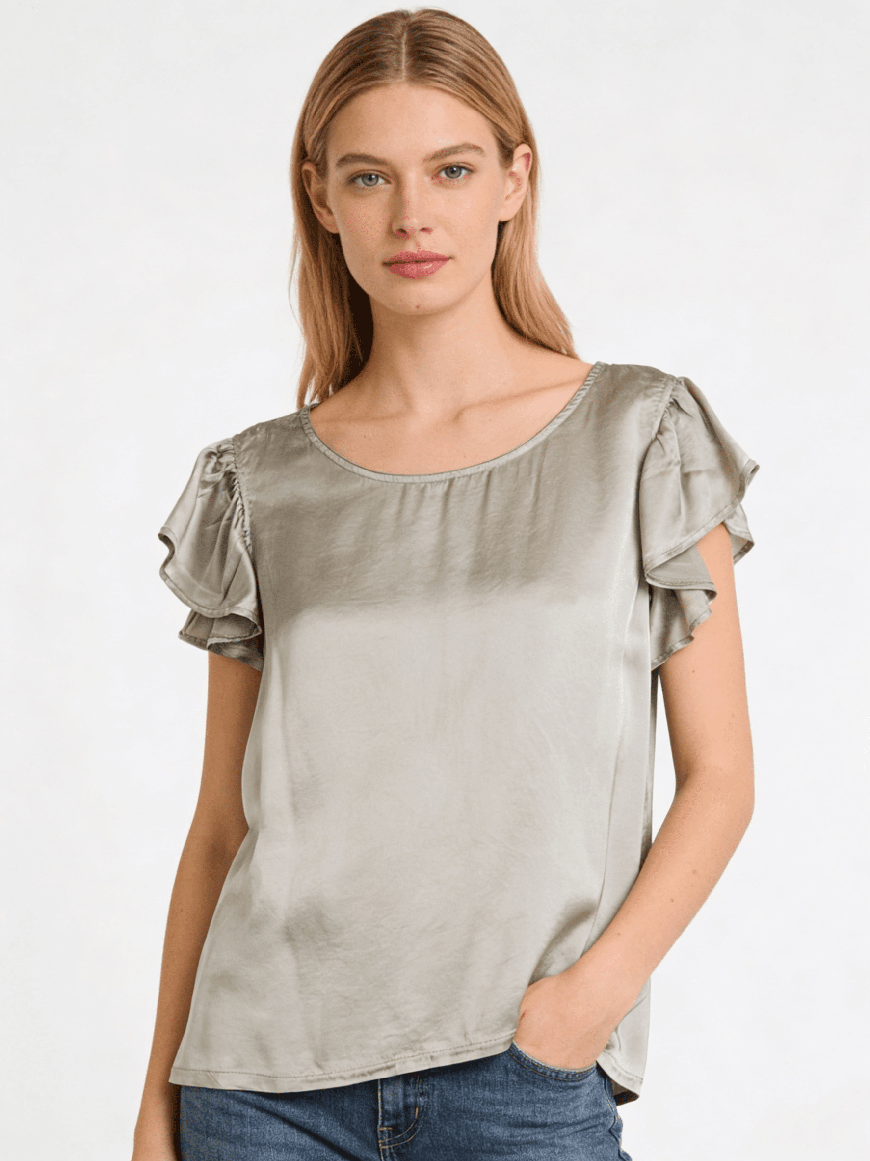 Grossista DOREMI - T-shirt raso con maniche a volant