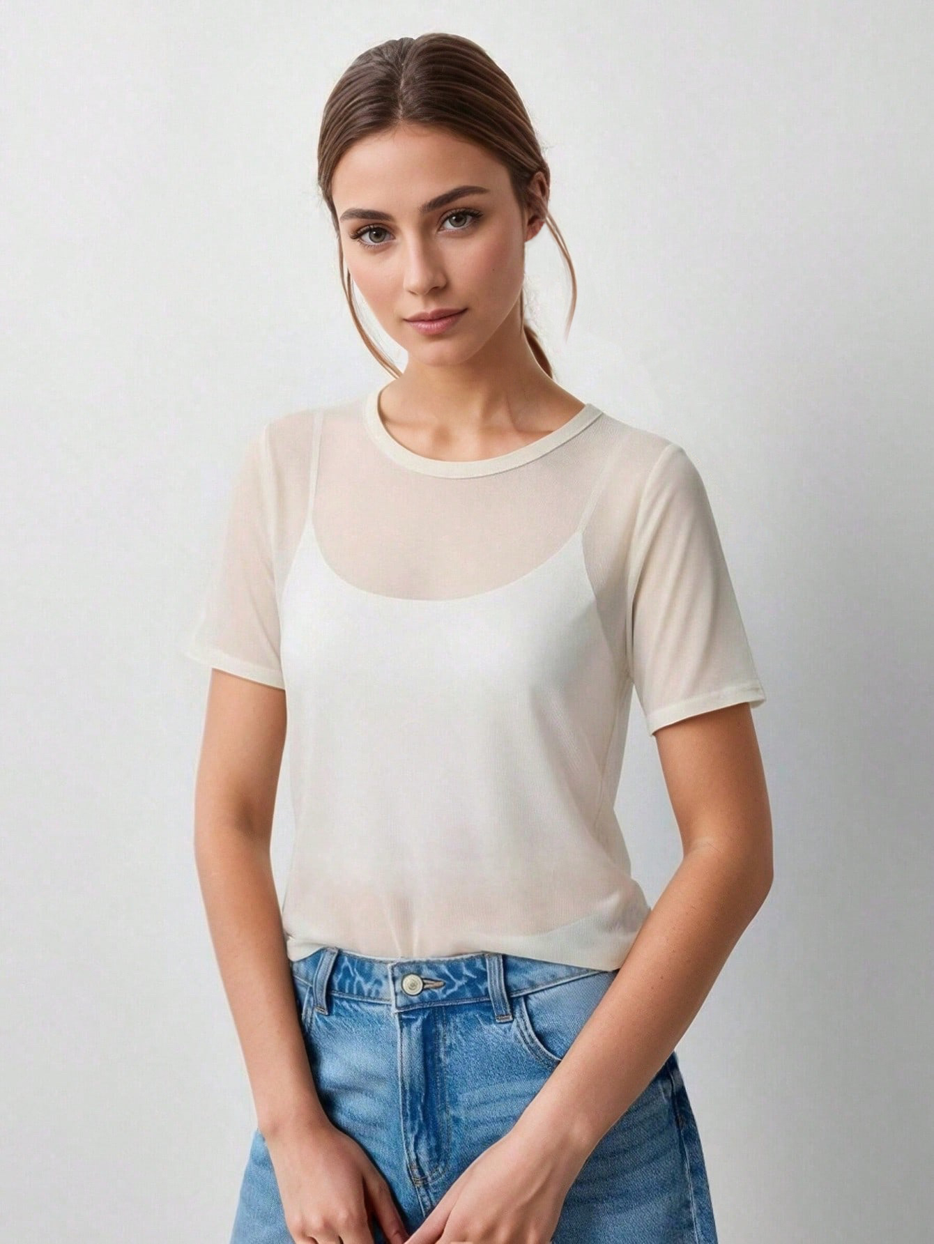 Wholesaler DOREMI - Silk blend round neck t-shirt