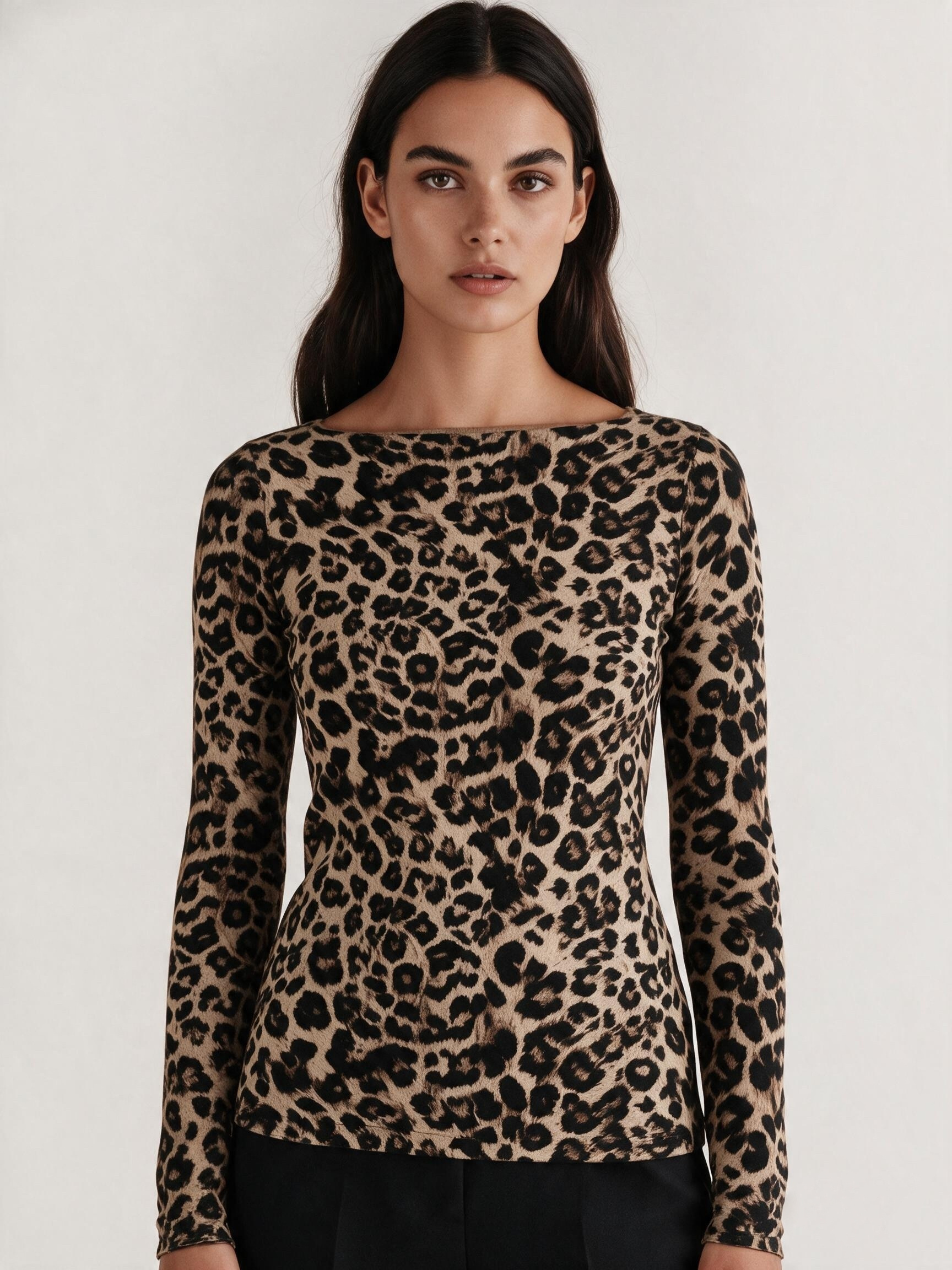 Wholesaler DOREMI - Leopard print modal cashmere sweater