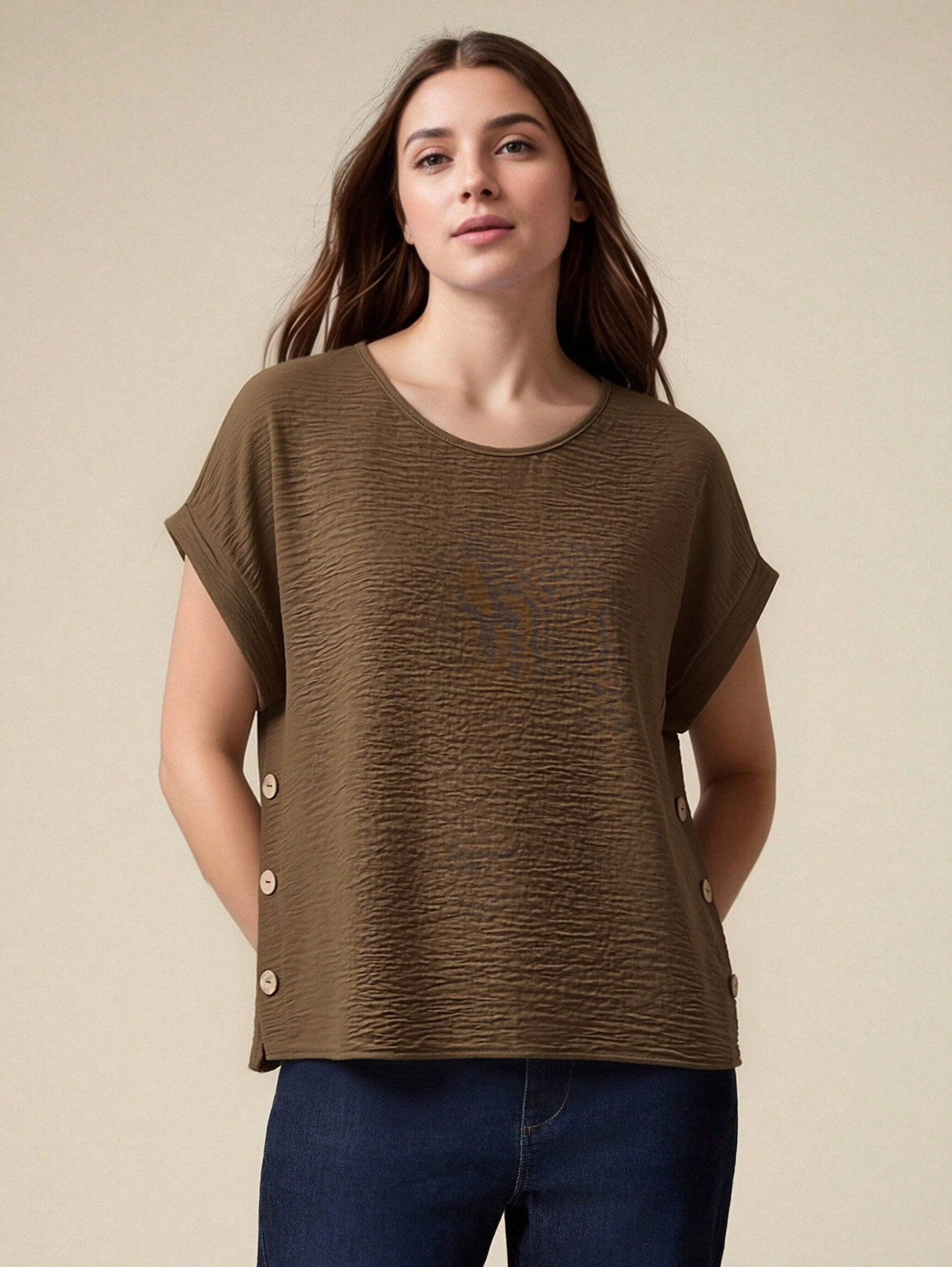 Wholesaler DOREMI - Oversized blouse with side buttons