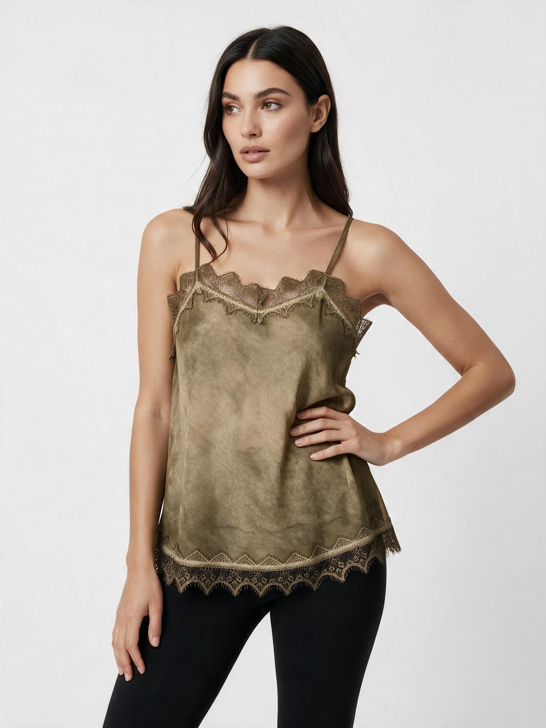 Wholesaler DOREMI - Top with thin straps and lace trim