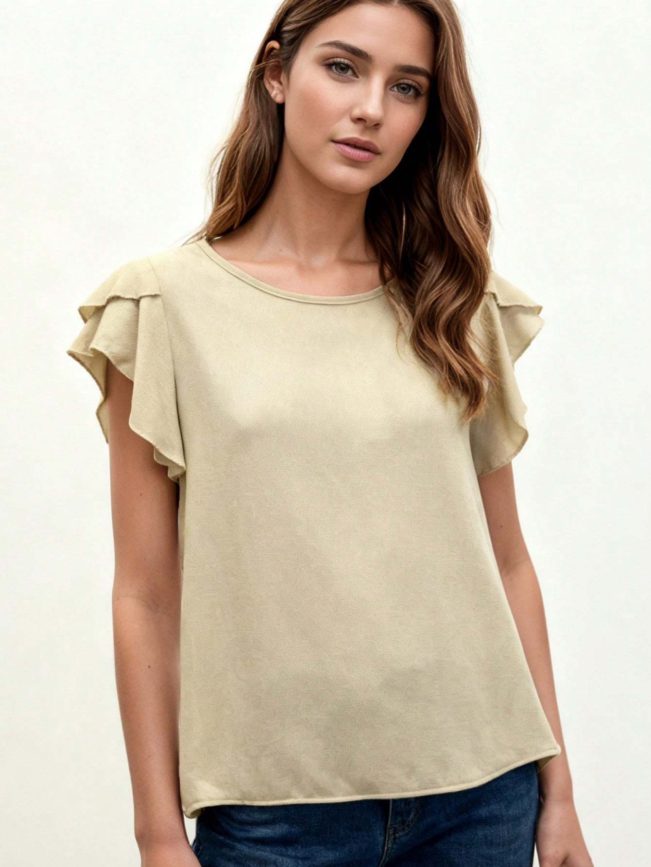 Mayorista DOREMI - Blusa oversize con mangas con volantes