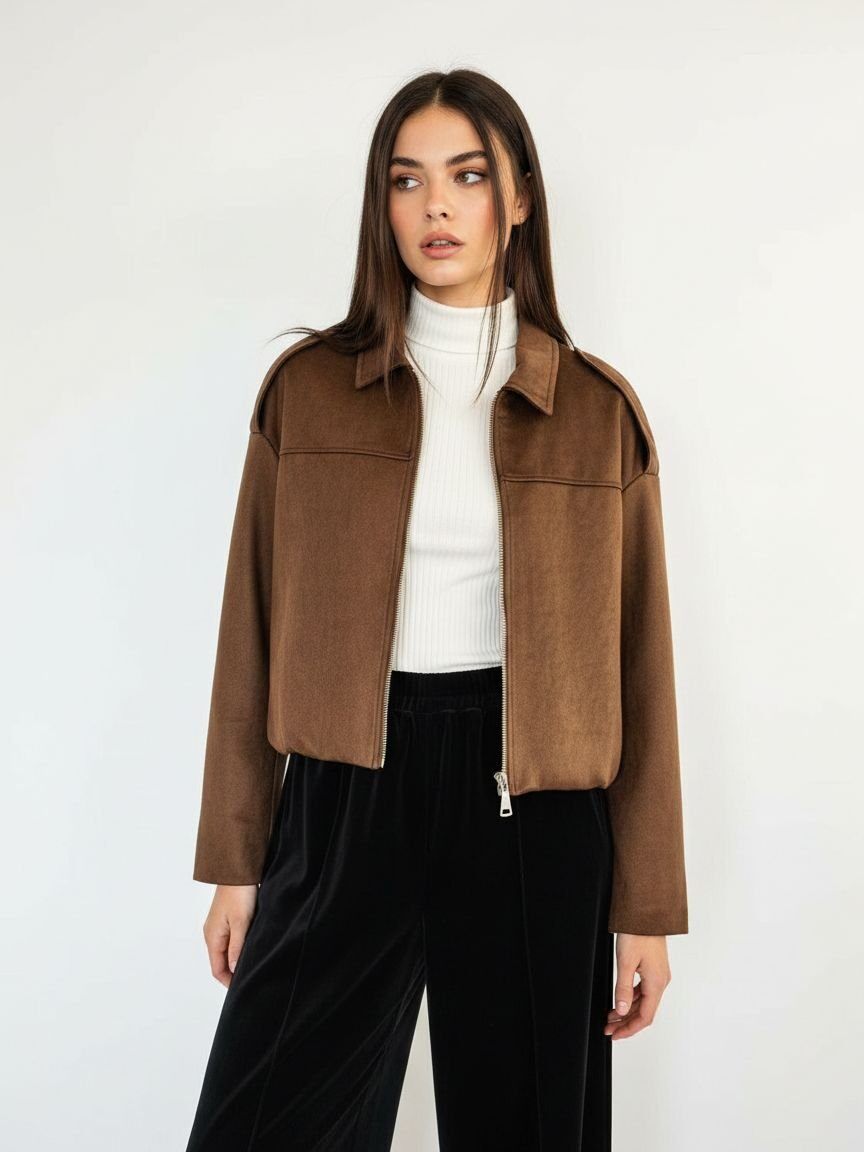 Wholesaler DOREMI - Suede bomber jacket