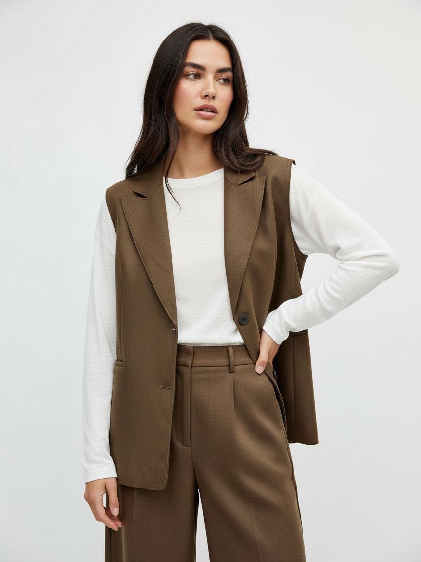 Wholesaler DOREMI - Wide sleeveless blazer