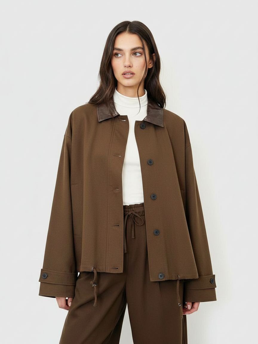 Wholesaler DOREMI - TWILL JACKET WITH COMBINED COLLAR