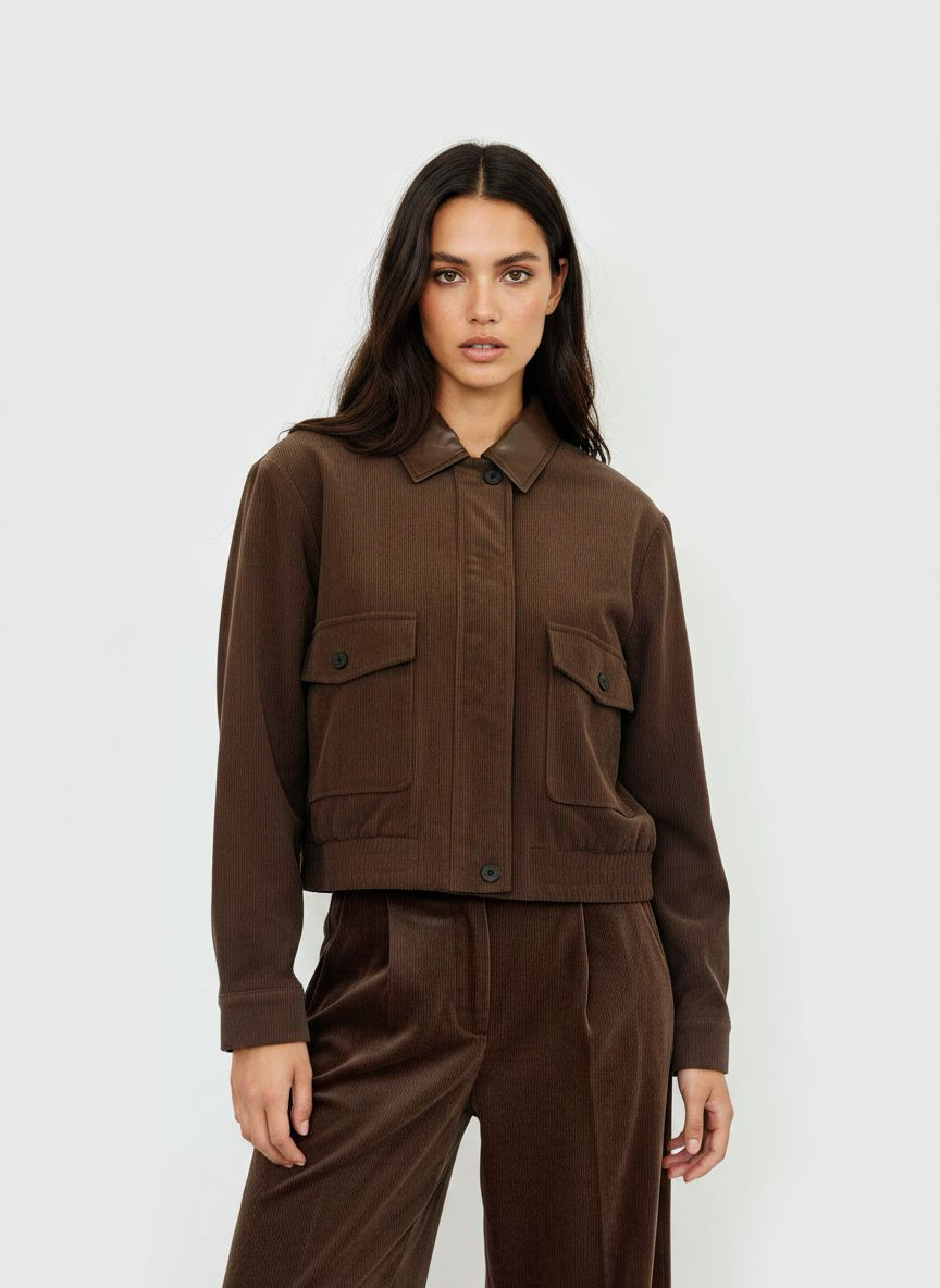 Wholesaler DOREMI - CORDUROY JACKET WITH COMBINED COLLAR