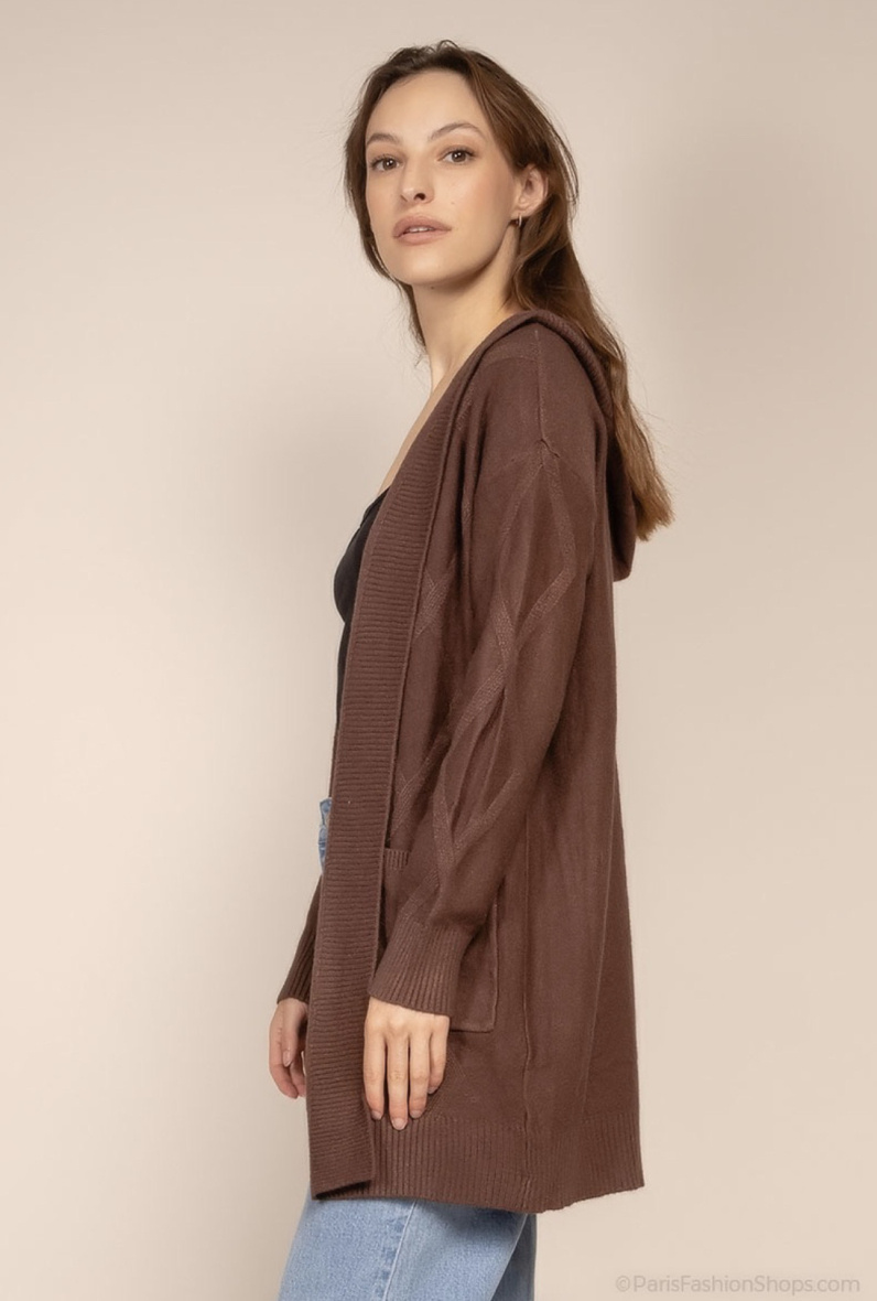Wholesaler E.DIVA - Cardigan with check detail
