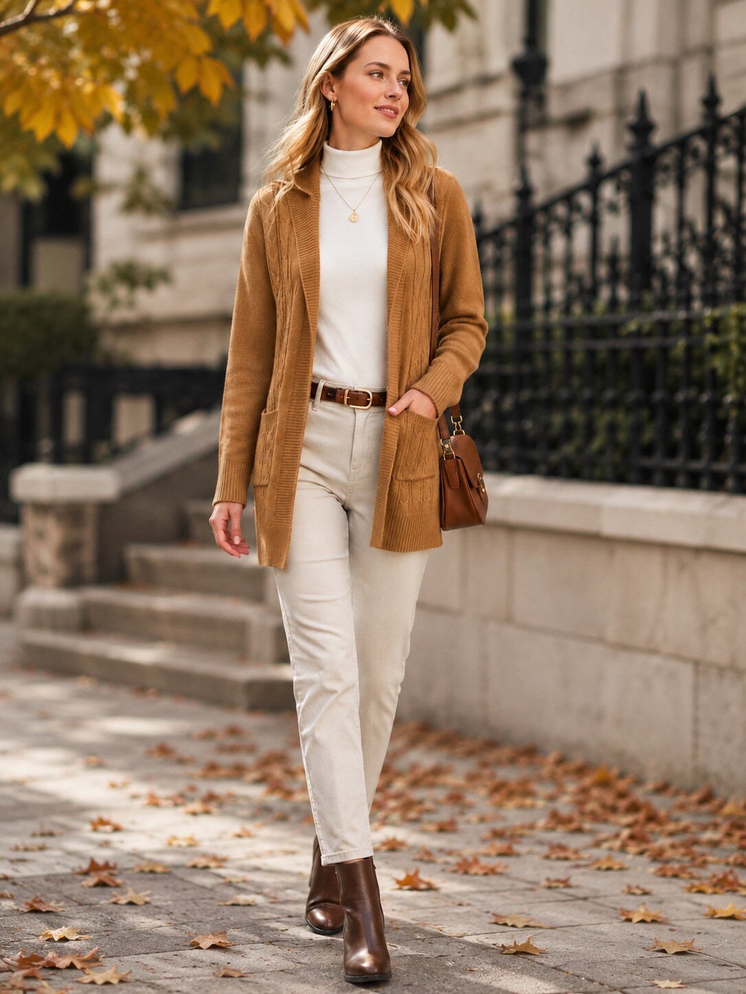 Grossista E.DIVA - Cardigan lungo in maglia intrecciata con cappuccio