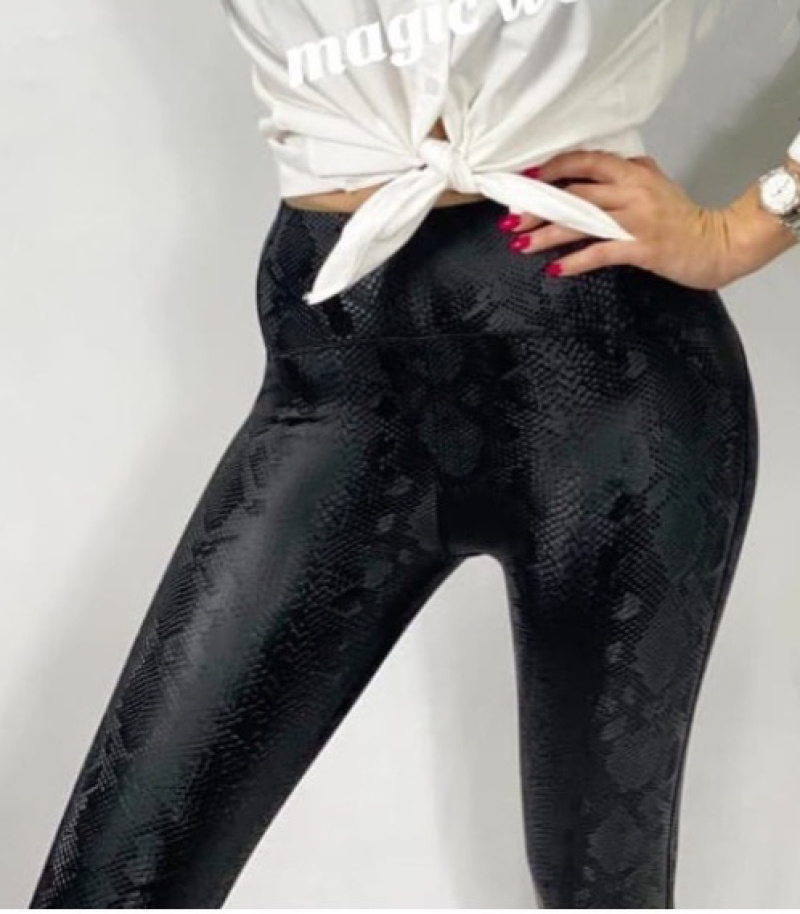 Wholesaler E.DIVA - Leatherette elastic band leggings