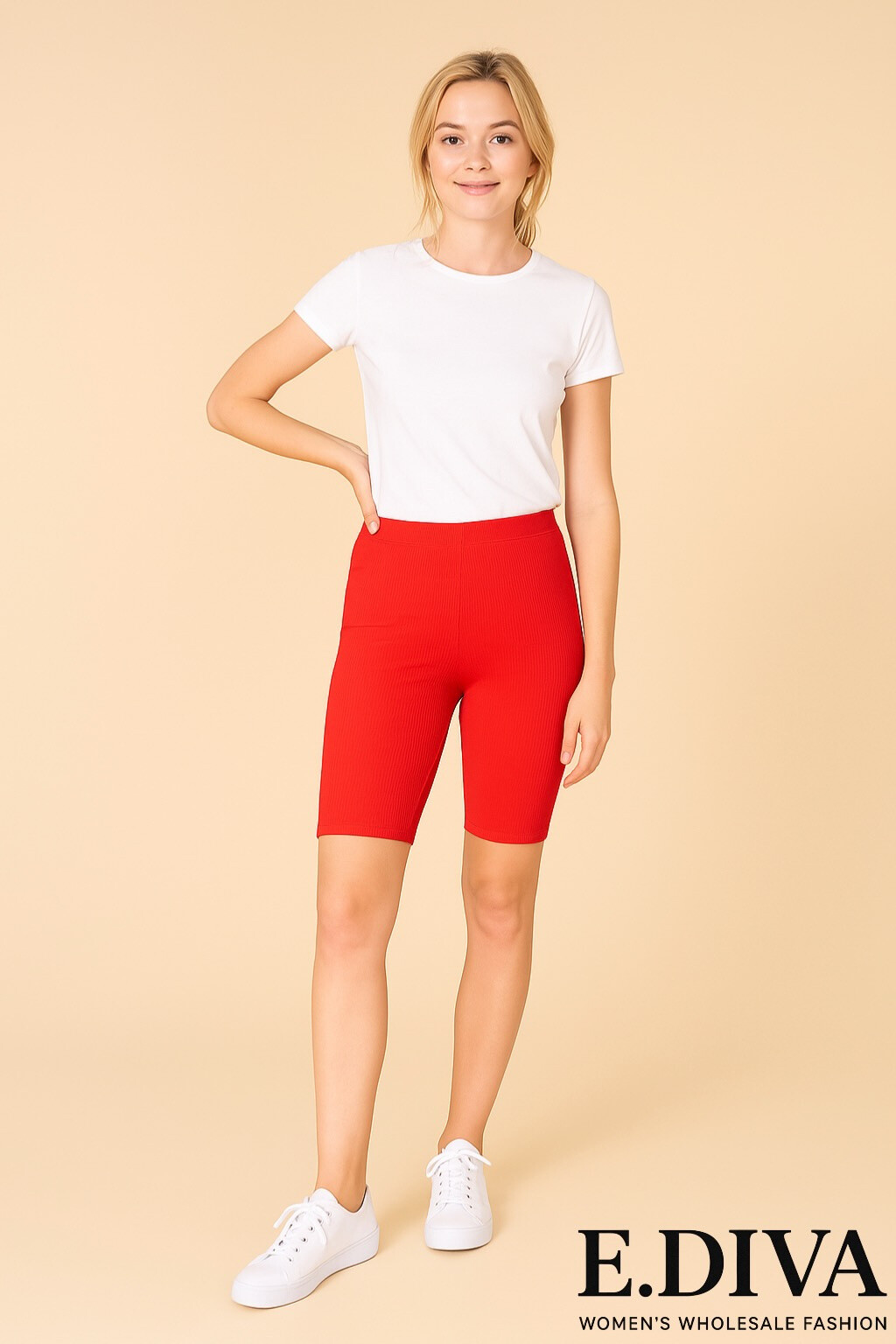 Wholesaler E.DIVA - Ribbed short leggings, summer cyclist