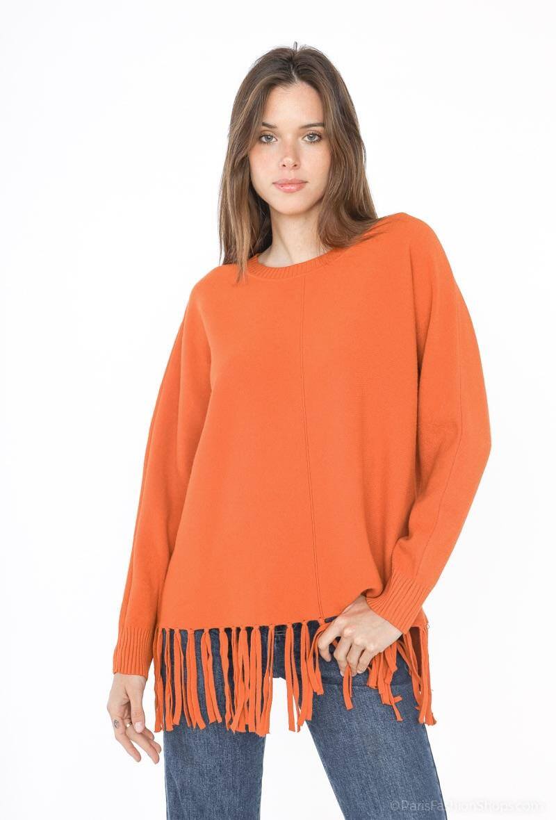 Wholesaler E.DIVA - Sweater with fringes