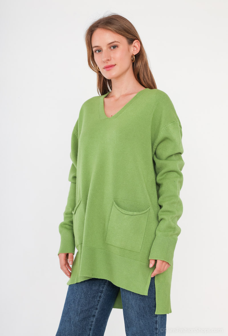 Wholesaler E.DIVA - Sweater with oversized pocket