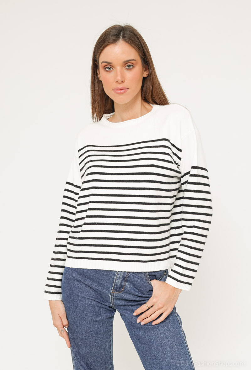 Wholesaler E.DIVA - Striped sweater