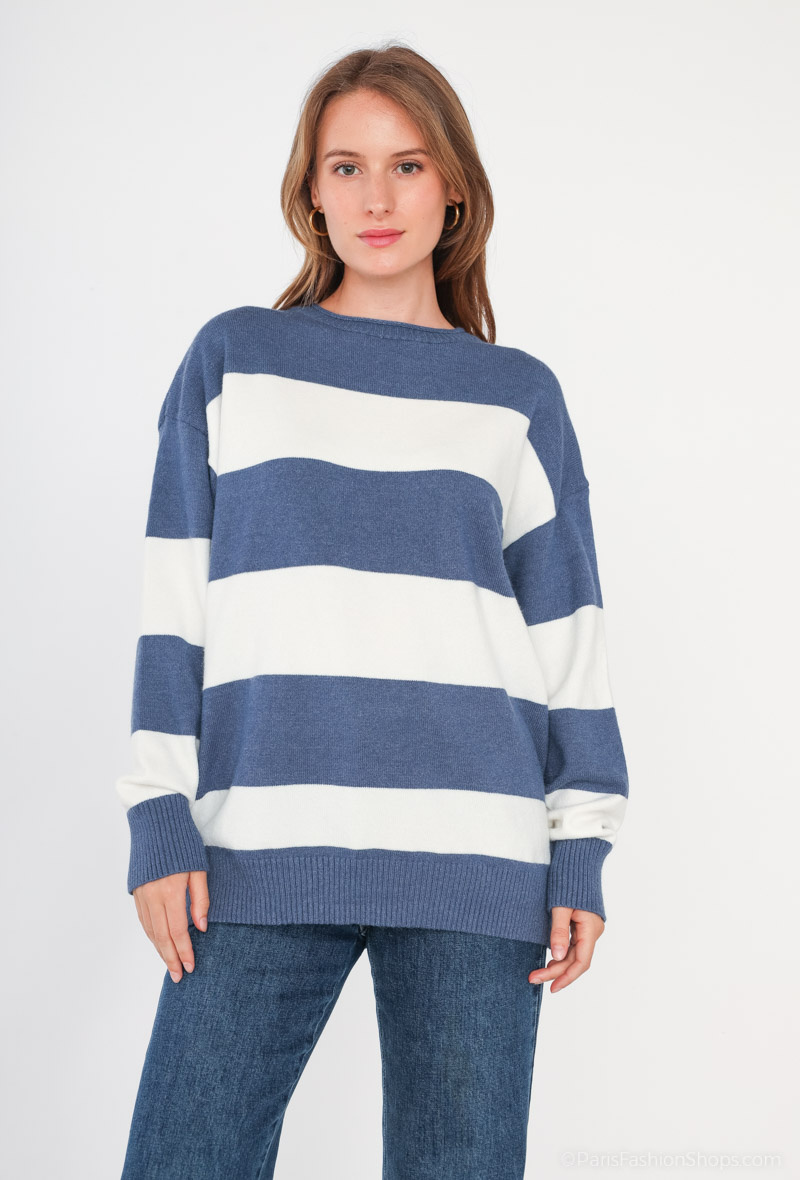 Wholesaler E.DIVA - Striped sweater
